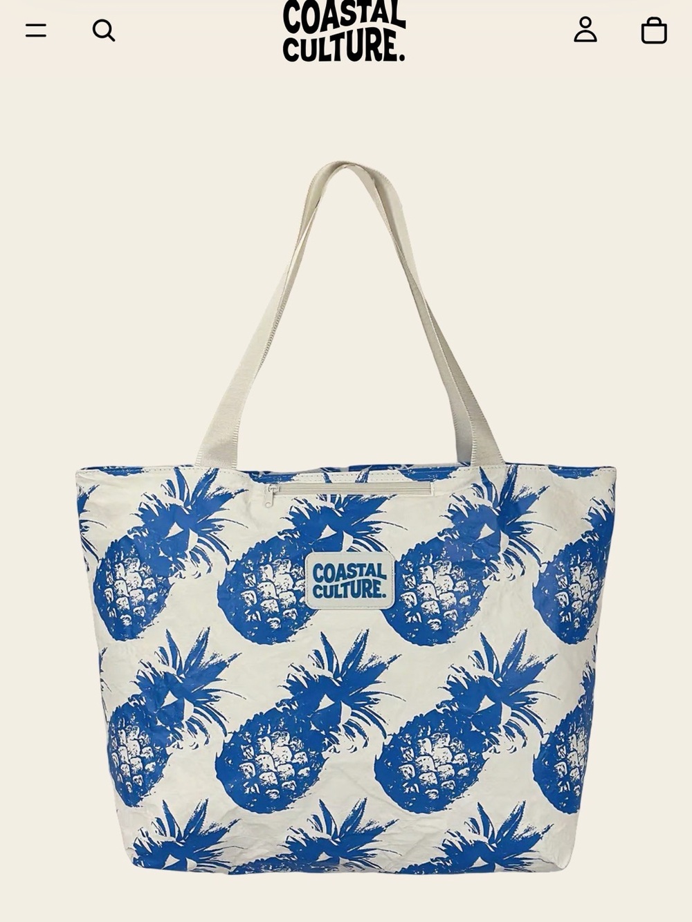 Blue Pineapple water resistant Tote Bag